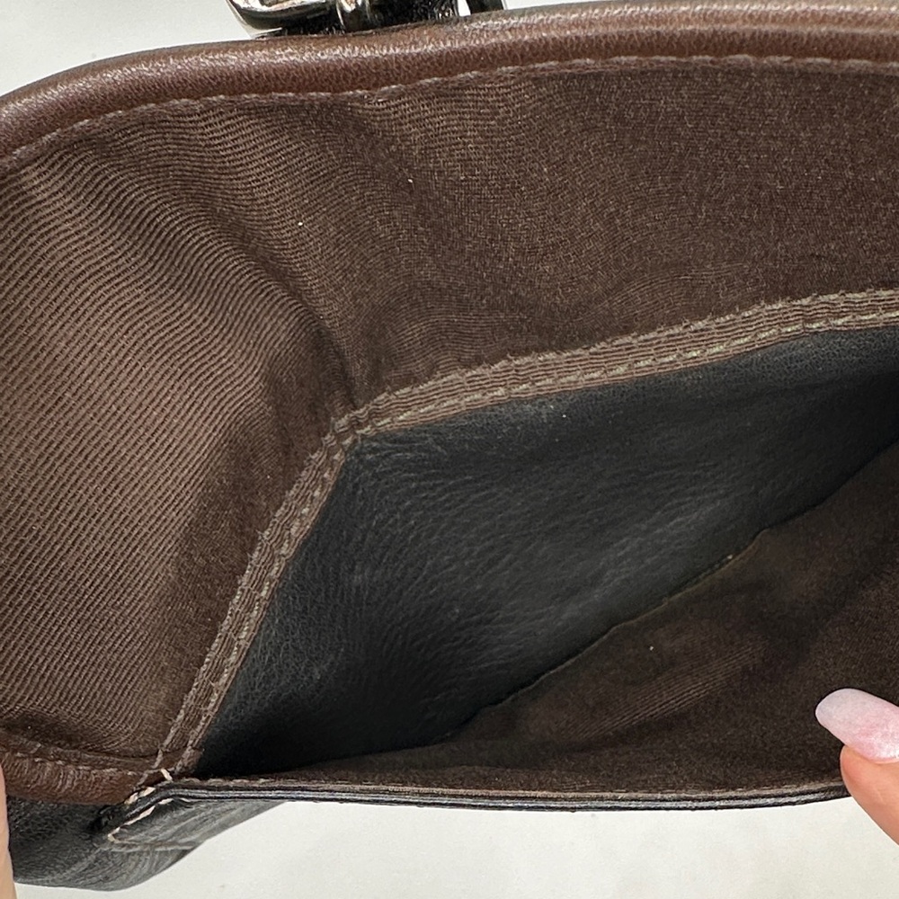 Coach Black Leather Wristlet with Buckle Accent - Picture 5 of 8